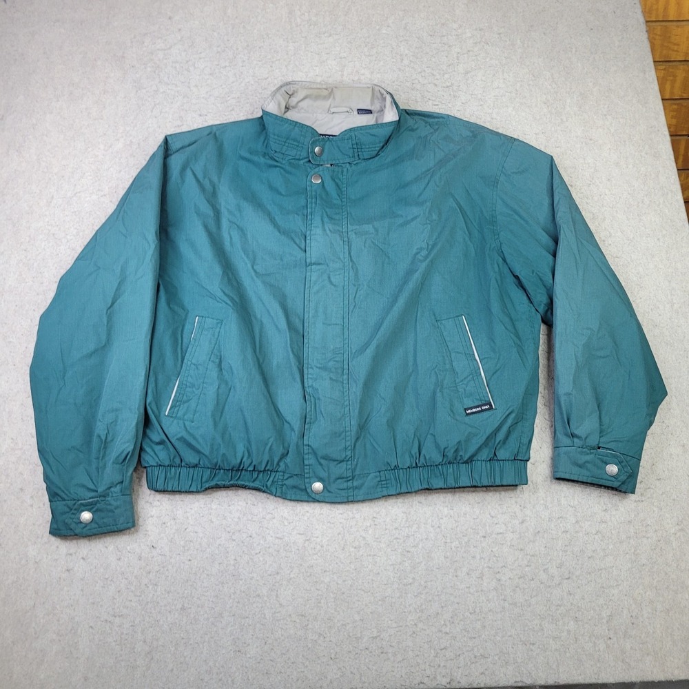 Members Only Mariner Jacket Mens 2XL Vintage Blue Nautical Full Zip Harrington